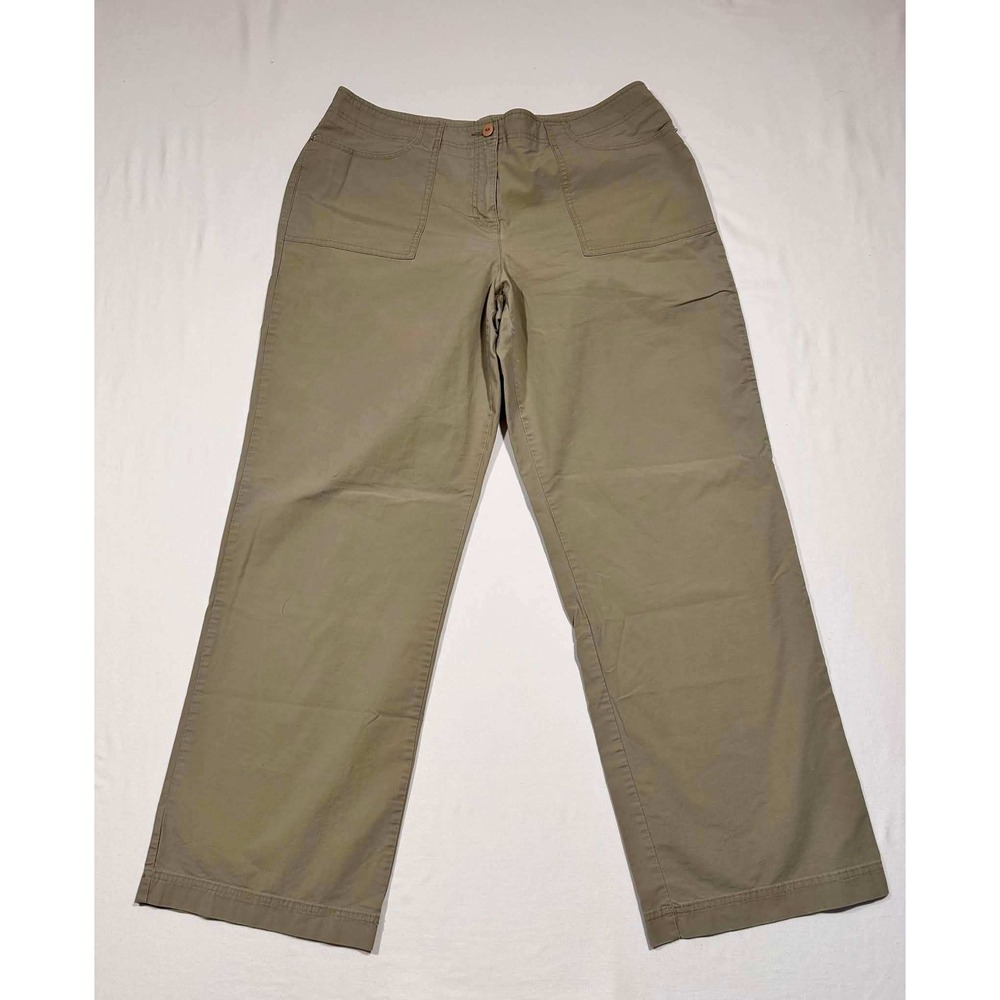 Pendleton Womens Khaki Cotton Stretch Straight Leg Utility Pants Size 16 Khaki